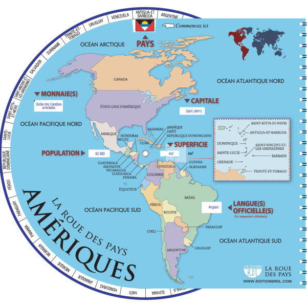 La roue des pays - Amériques
